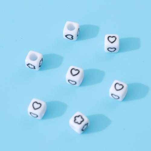 Schmelz Acryl Perlen, Quadrat, DIY & Emaille, 6mm, 500G/Menge, verkauft von Menge