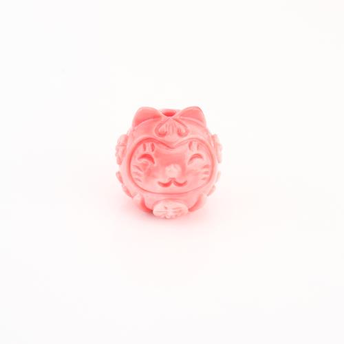 Meer Bambus Koralle Perlen, Katze, DIY, Rosa, 18x18x18mm, verkauft von PC