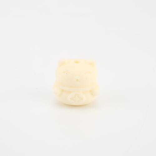 Meer Bambus Koralle Perlen, Vermögen-Katze, DIY, gelb, 17x18x15mm, verkauft von PC