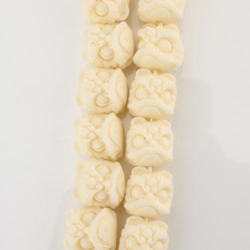 Meer Bambus Koralle Perlen, Löwe, DIY, gelb, 13x13x13mm, verkauft von Strang