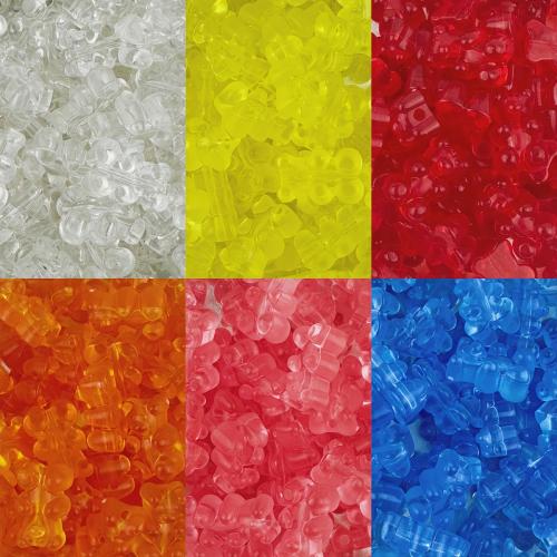 透明なアクリル・ビーズ, アクリル, クマ, DIY & 透明的, 無色 穴:約 1mm, 30パソコン/バッグ, 売り手 バッグ