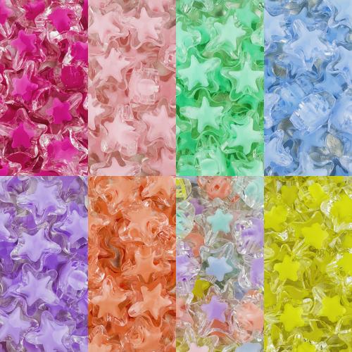 Abalorios en Abalorios de Acrílico, Estrella, Bricolaje, más colores para la opción, 15x9mm, agujero:aproximado 2.8mm, 20PCs/Bolsa, Vendido por Bolsa