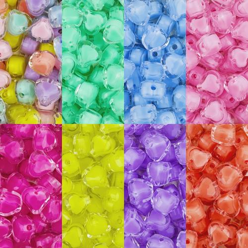 Perlen in Perlen Acrylperlen, Acryl, Herz, DIY, keine, 11x8mm, Bohrung:ca. 2mm, 30PCs/Tasche, verkauft von Tasche