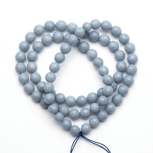 Angelite Beads, Round, polished, DIY & faceted, blue, 6-7mm 