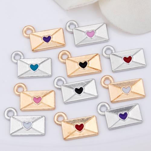 Zink Legierung Emaille Anhänger , Zinklegierung, Umschlag, plattiert, DIY, keine, 9x13mm, verkauft von PC