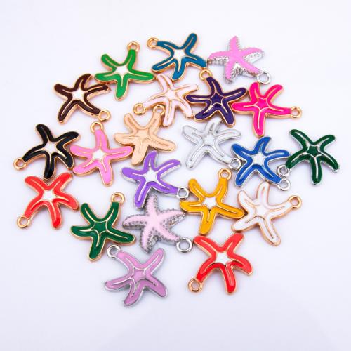 Zink Legierung Emaille Anhänger , Zinklegierung, Seestern, plattiert, DIY, keine, 17x16mm, verkauft von PC