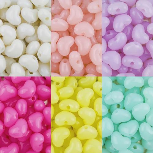 Abalorios Acrílicos Estilo Gominola , Acrílico, Corazón, Bricolaje, más colores para la opción, 15x9mm, agujero:aproximado 2.5mm, 20PCs/Bolsa, Vendido por Bolsa