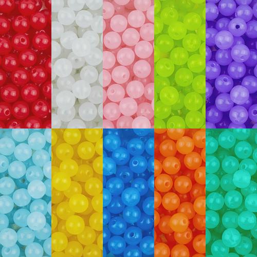 Jelly Style Acrylic Beads, Round, DIY 