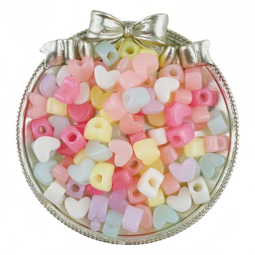 Gelee Stil Acrylperlen , Acryl, Herz, DIY & Gellee Stil, keine, 12x7mm, Bohrung:ca. 4mm, 30PCs/Tasche, verkauft von Tasche