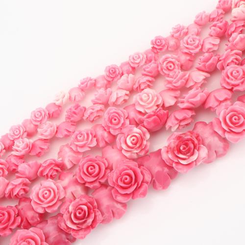 Sea Bamboo Coral Beads, Dyed Bamboo Coral, Flower, DIY pink 
