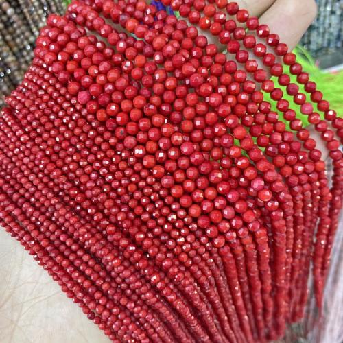 Sea Bamboo Coral Beads, Dyed Bamboo Coral, Round, polished, DIY & faceted, red 