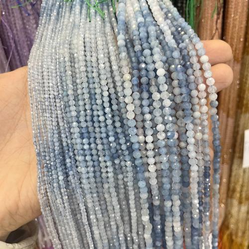 Aquamarine Beads, Round, polished, DIY & faceted, gradient color Approx 38 cm 