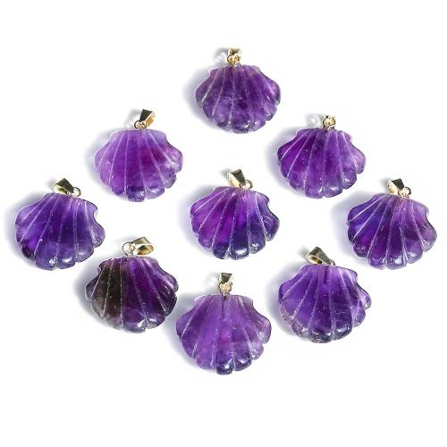 Amethyst Anhänger Februar Birthstone, Schale, poliert, DIY, 6x22mm, verkauft von PC