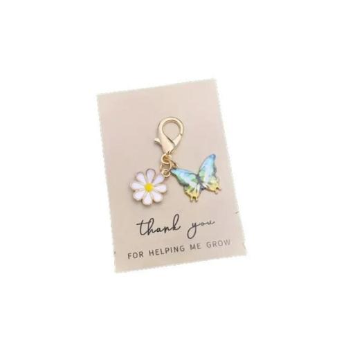 Enamel Zinc Alloy Key Chain, Butterfly 
