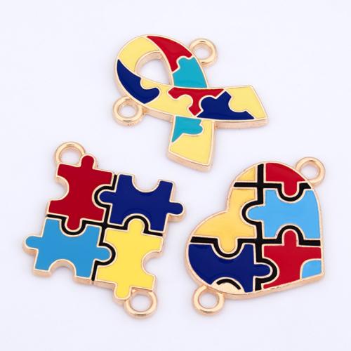 Emaille Zink Legierung Connector, Zinklegierung, plattiert, DIY & verschiedene Stile für Wahl & 1/1-Schleife, keine, verkauft von PC