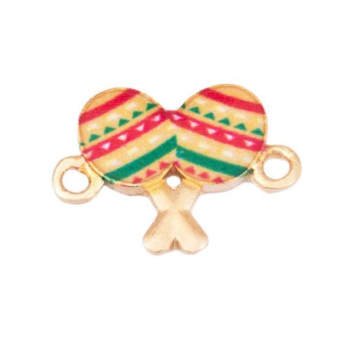 Emaille Zink Legierung Connector, Zinklegierung, plattiert, DIY & 1/1-Schleife, farbenfroh, 21x15mm, verkauft von PC