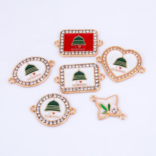 Emaille Zink Legierung Connector, Zinklegierung, plattiert, DIY & verschiedene Stile für Wahl & mit Strass & 1/1-Schleife, keine, verkauft von PC