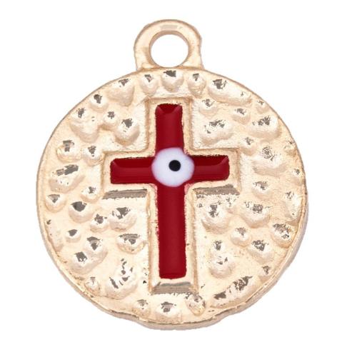 Zink Legierung Emaille Anhänger , Zinklegierung, plattiert, DIY, rot, 16x19mm, verkauft von PC
