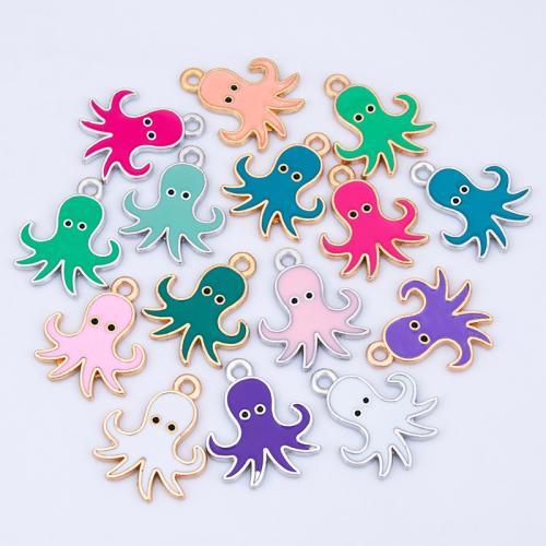 Zink Legierung Emaille Anhänger , Zinklegierung, Krake, plattiert, DIY, keine, 16x20mm, verkauft von PC