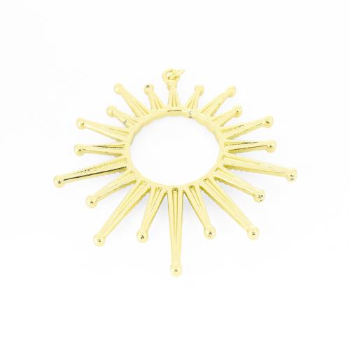 Messing Schmuck Anhänger, Sonne, goldfarben plattiert, DIY & hohl, 55x50x3mm, verkauft von PC