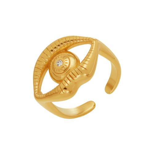 立方のジルコニア ステンレス鋼指のリング, 304ステンレススチール, 邪な目, 真空イオンプレーティング, マイクロパヴェジルコニア & 女性用, 金色 売り手 パソコン