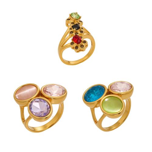 ラインス トーンのステンレス鋼の指リング, 304ステンレススチール, とともに ラインストーンライン, 真空イオンプレーティング, 異なるサイズの選択 & 異なるスタイルを選択 & 女性用, 無色, 売り手 パソコン