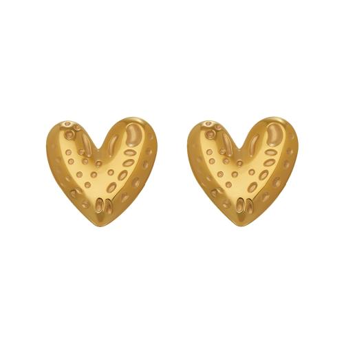 Edelstahl Stud Ohrring, Herz, plattiert, für Frau, keine, 14.5mm, verkauft von Paar