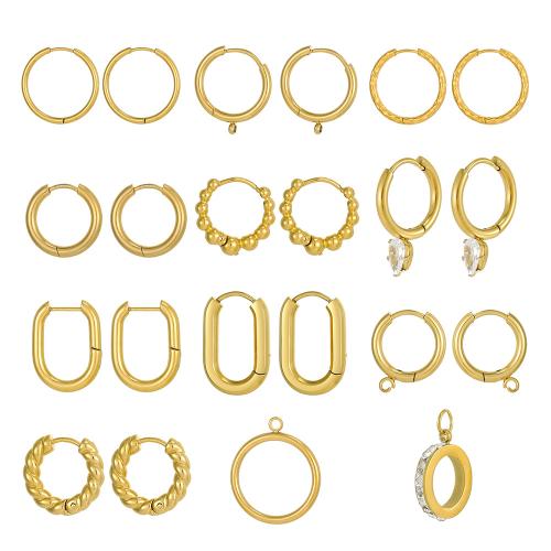 Edelstahl -Ohrring -Tropfen- Komponenten, 304 Edelstahl, goldfarben plattiert, DIY & verschiedene Stile für Wahl, verkauft von Paar