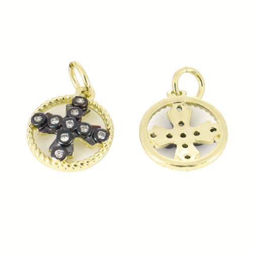 Befestigter Zirkonia Messing Anhänger, plattiert, DIY & Micro pave Zirkonia, 17x12x3mm, verkauft von PC