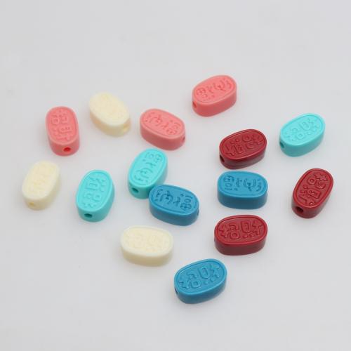 Harz Perlen Schmuck, Spritzgießen, DIY & mit Brief Muster, keine, 9x14mm, 100PCs/Tasche, verkauft von Tasche