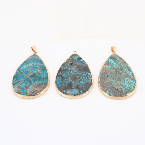 Einzelne Edelstein Perlen, Ozean Jaspis, Tropfen, DIY, keine, 67x36x8mm, verkauft von PC