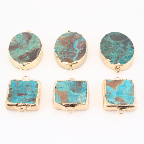 Edelstein Connector, Ozean Jaspis, Geometrisches Muster, DIY & verschiedene Stile für Wahl, verkauft von PC