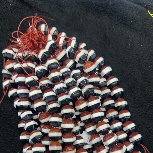 Achat Perlen, DIY, farbenfroh, 14x14mm, Bohrung:ca. 1mm, Länge:ca. 23 cm, ca. 15PCs/Strang, verkauft von Strang