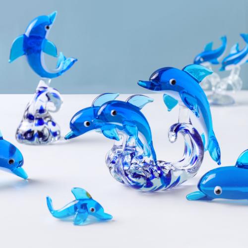 Glas Dekoration, Dolphin, verschiedene Stile für Wahl, blau, verkauft von PC