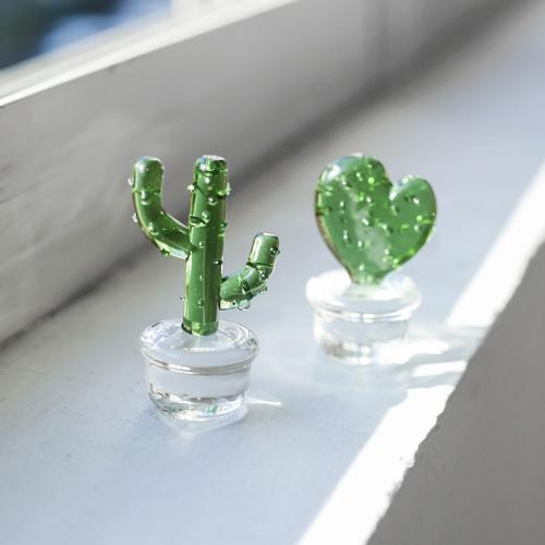 Glas Dekoration, Opuntia Stricta, verschiedene Stile für Wahl, grün, verkauft von PC