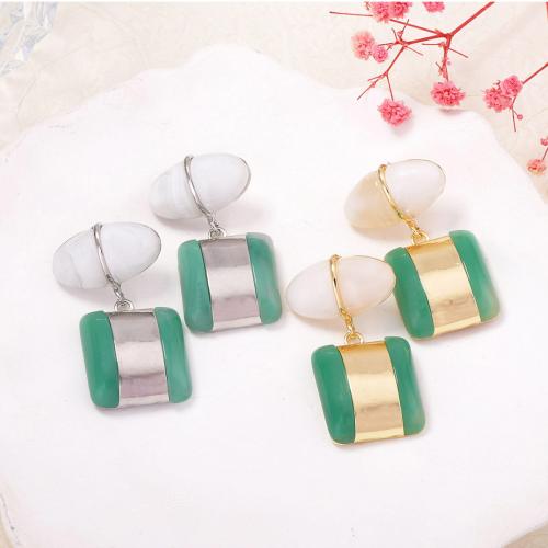 Harz Zinklegierung Ohrring, mit Harz, plattiert, Modeschmuck & für Frau, keine, 25x45mm, verkauft von Paar