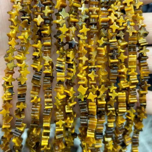 Einzelne Edelstein Perlen, vierblättriges Kleeblatt, DIY & verschiedenen Materialien für die Wahl, 6x6mm, ca. 92PCs/Strang, verkauft von Strang