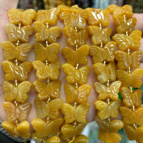 Einzelne Edelstein Perlen, Schmetterling, DIY & verschiedenen Materialien für die Wahl, 15x21mm, ca. 12PCs/Strang, verkauft von Strang