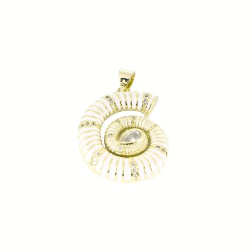 Цирконий Микровымостить латунь подвеска, Латунь, плакирован золотом, DIY & инкрустированное микро кубического циркония & эмаль продается PC