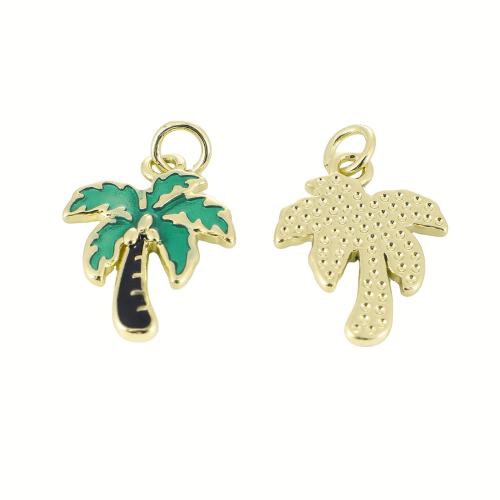 Эмаль латунь подвески, Латунь, Дерево, плакирован золотом, DIY & эмаль продается PC