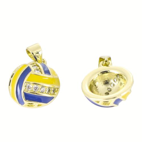 Цирконий Микровымостить латунь подвеска, Латунь, плакирован золотом, DIY & инкрустированное микро кубического циркония & эмаль продается PC