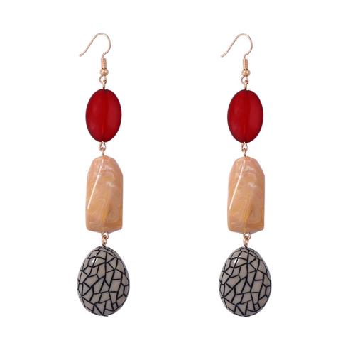 Plastic Drop Earring, with Zinc Alloy, plated, fashion jewelry & for woman, multi-colored 