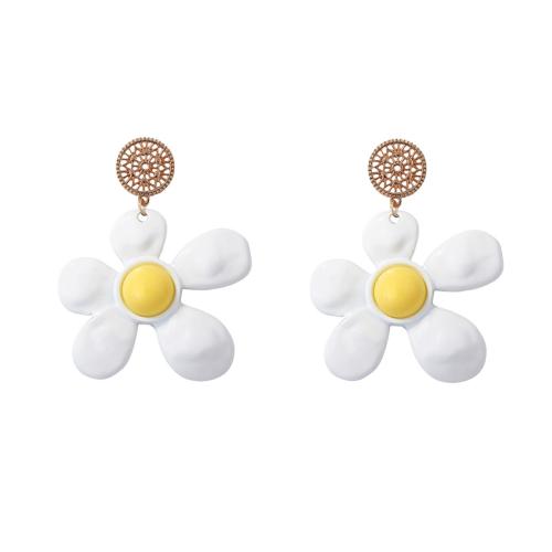 Zinc Alloy Drop Earring, plated, fashion jewelry & for woman, white 