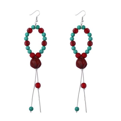 Plastic Drop Earring, with Zinc Alloy, plated, fashion jewelry & for woman, multi-colored 