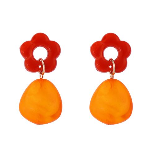 Plastic Drop Earring, plated, fashion jewelry & for woman, multi-colored 