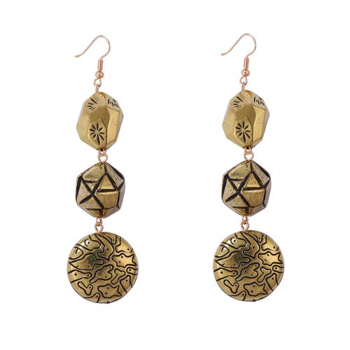 Plastic Drop Earring, plated, fashion jewelry & for woman, golden 