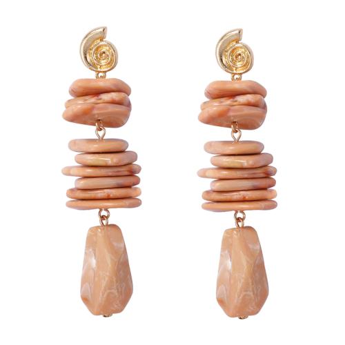 Pendiente de aleación de Zinc de resina, con resina, chapado, Joyería & para mujer, multicolor, 22x92mm, Vendido por Par