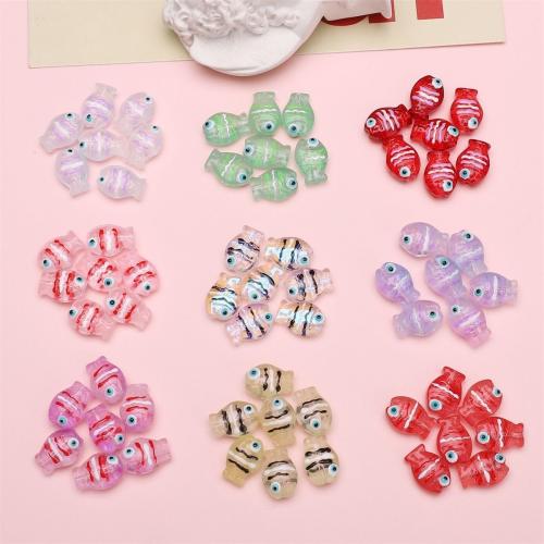 動物形ランプワークビーズ, ランプワーク, 魚, 手の描き, DIY, 無色 穴:約 1mm, 100パソコン/バッグ, 売り手 バッグ