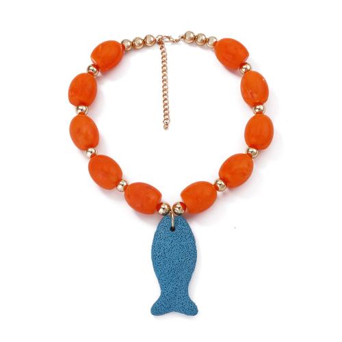 Смола воск шнур ожерелье, канифоль, с лава, с 2.7inch наполнитель цепи, ювелирные изделия моды & Женский, разноцветный, длина:Приблизительно 16.1 дюймовый, продается Strand