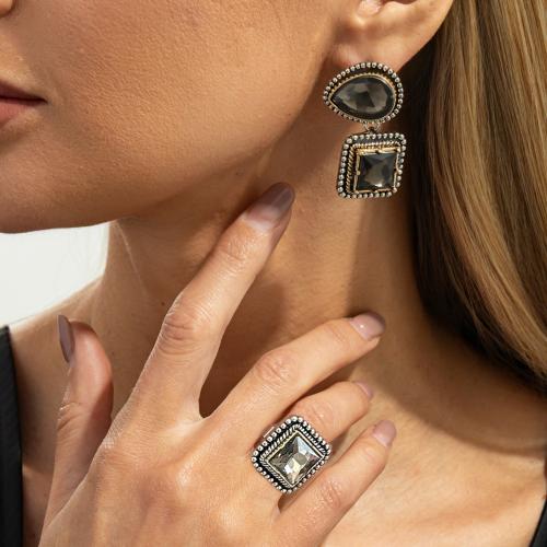 Горный хрустальный комплект цинкового сплава ювелирных изделий, цинковый сплав, с Акриловые стразы, Другое покрытие, ювелирные изделия моды & разные стили для выбора & Женский, Много цветов для выбора, продается указан